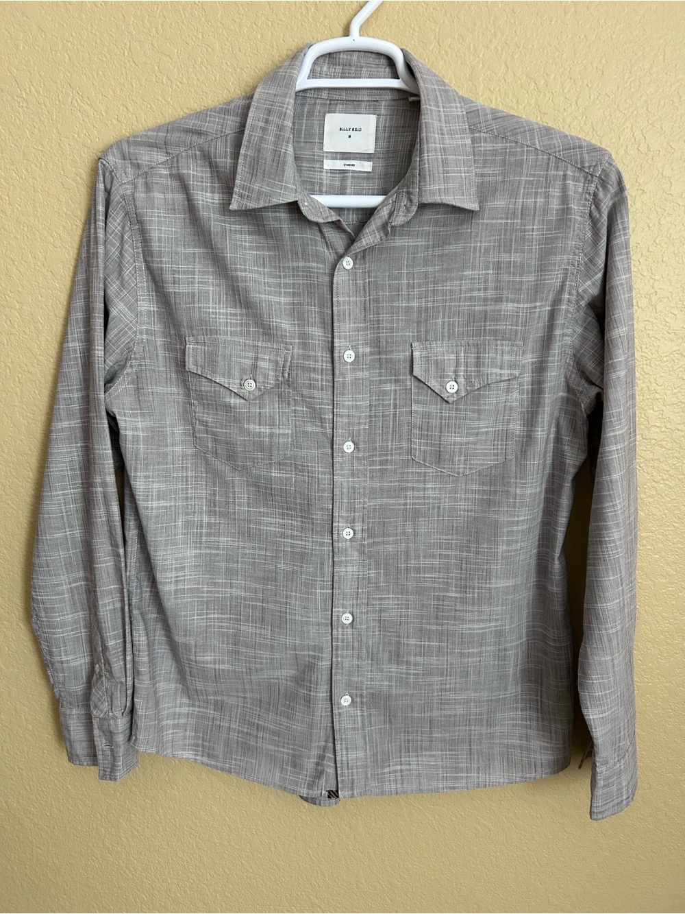 Billy Reid Standard Tan Long Sleeve Button Down Shirt